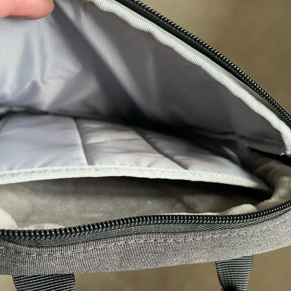 Modern Black Laptop Bag with Tan Handle